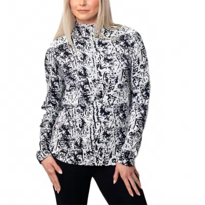 Sno Skins Sport Jacquard Zipped Top In Cracked Ice In Multi