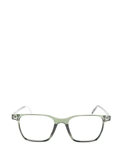 Snob Anteo Geometric-frame Glasses In Green