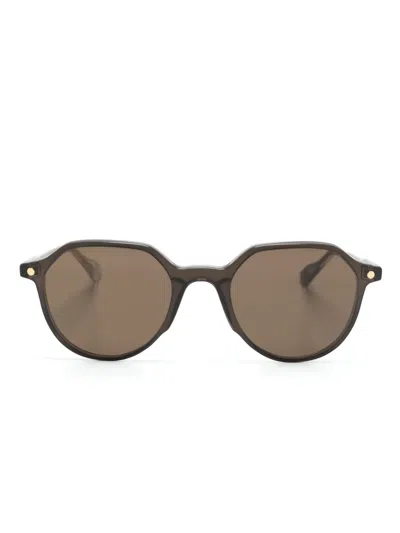 Snob Clubber Round-frame Glasses In Brown