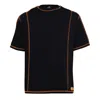 Snob Love Men's Black Tshirt - Orange Line In Black