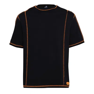 Snob Love Men's Black Tshirt - Orange Line