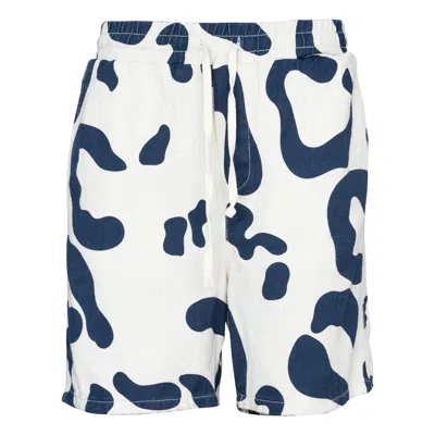 Snob Love Men's Blue / White Dalmatian Printed Sorts - Blue & White In Blue/white