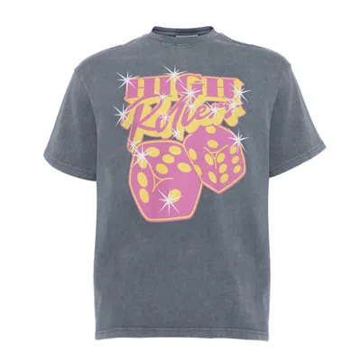 Snob Love Men's Cotton Tshirt - Dice Grey 2 In Gray