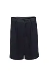 Snob Love Men's Linen Black Short - Black In Black