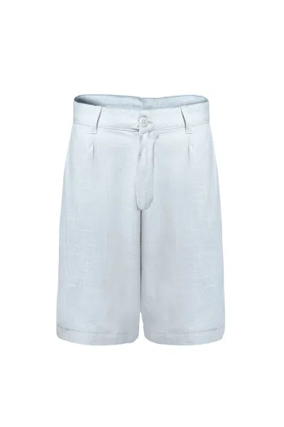 Snob Love Men's Linen White Short - White