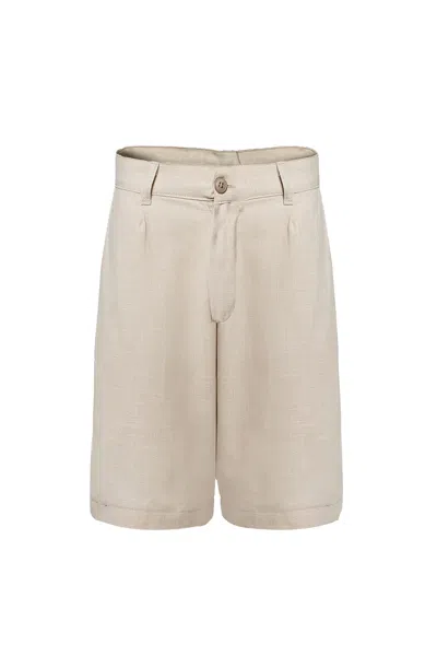Snob Love Men's Neutrals Linen Beige Short - Beige