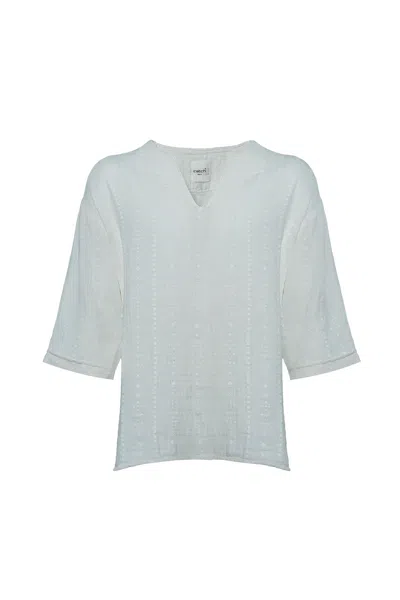 Snob Love Men's Neutrals V Neck Ecru Shirt - Ecru In Beige