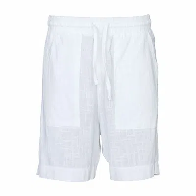 Snob Love Men's Tied Linen White Shorts - White