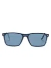 Snob Max Rectangle-frame Clip-on Glasses In Blue