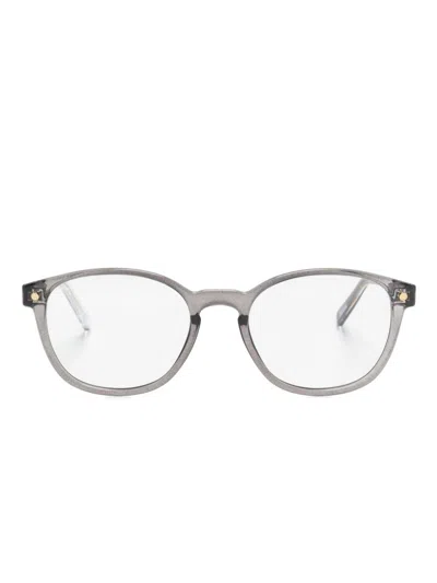 Snob Radetzky Square-frame Clip-on Glasses In Gray