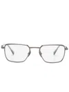 Snob Rectangle-frame Clip-on Glasses In 银色