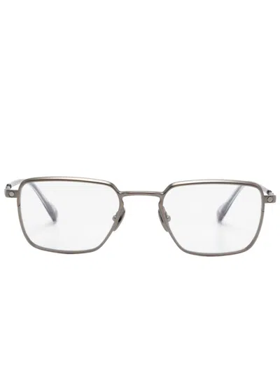 Snob Rectangle-frame Clip-on Glasses In 银色