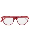 Snob Round-frame Clear-lens Glasses In Red