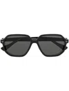 Snob Targa Geometric-frame Sunglasses In Schwarz