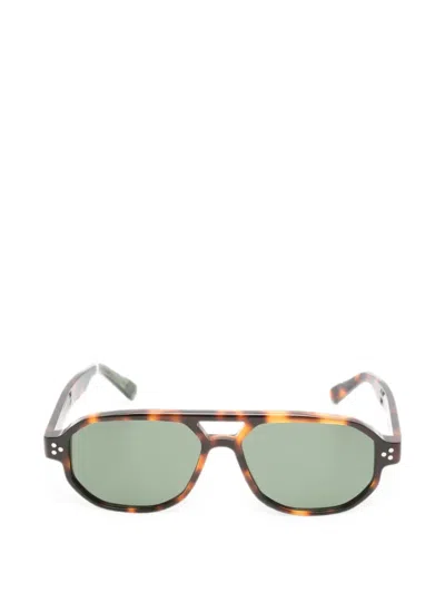 Snob Tortoiseshell-effect Pilot-frame Sunglasses In Brown