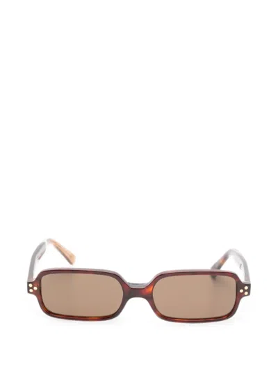 Snob Tortoiseshell-effect Rectangle-frame Sunglasses In Brown