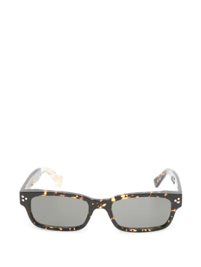Snob Tortoiseshell-effect Rectangle-frame Sunglasses In Brown