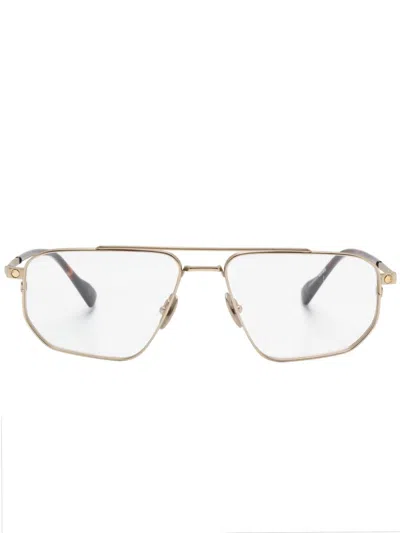 Snob Veloce Clip-on Glasses In ゴールドトーン