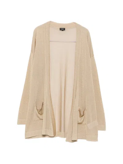 Snobby Sheep Fine-knit Open-front Cardigan In Gold