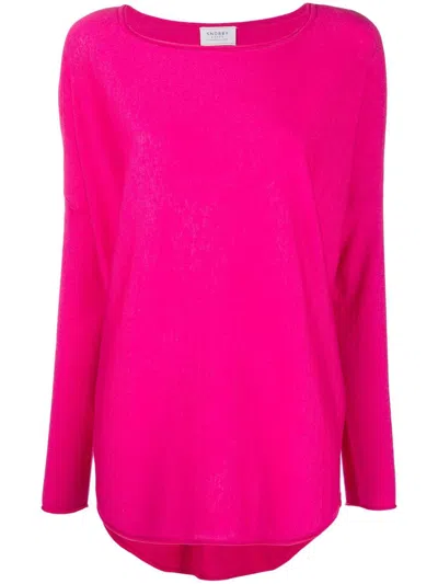 Snobby Sheep Round-neck Rib-trimmed Jumper In Rosa