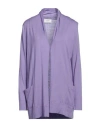 Snobby Sheep Woman Cardigan Lilac Size 8 Silk, Cashmere In Purple