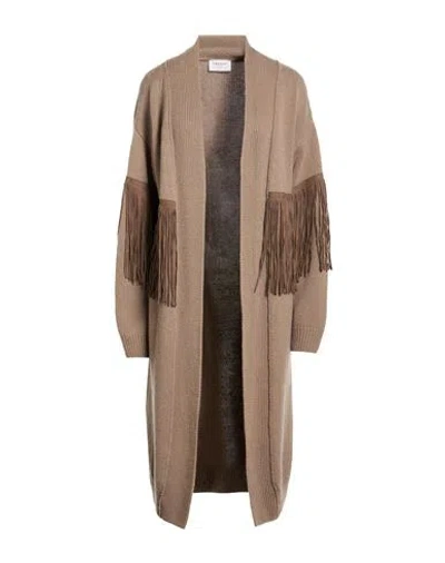 Snobby Sheep Woman Cardigan Taupe Size 4 Wool, Cashmere In Brown