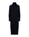 Snobby Sheep Woman Midi Dress Black Size 6 Wool, Cashmere In Blue