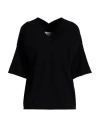 Snobby Sheep Woman Sweater Black Size 10 Cotton, Silk In Black