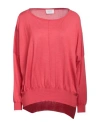 Snobby Sheep Woman Sweater Coral Size 12 Silk, Cashmere In Red