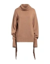 Snobby Sheep Woman Turtleneck Camel Size 10 Wool, Cashmere In Beige