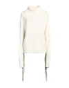 Snobby Sheep Woman Turtleneck Ivory Size 6 Wool, Cashmere In White
