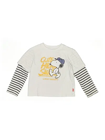 Pre-owned Snoopy Kids' Long Sleeve T-shirt In White