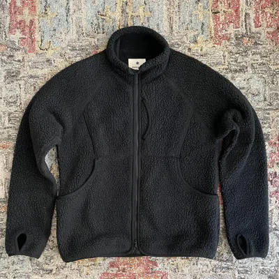 Pre-owned Snow Peak Aw19 Classic Fleece Jacket Full Zip Polartec Polyester Boa In Black