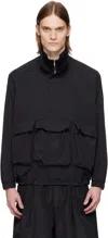 Snow Peak Black Nylon Tussah Anorak In Black