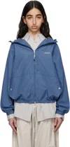 Snow Peak Blue Light Mountain Cloth Zip Up Jacket In Blue