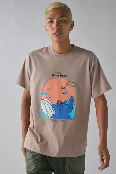 Snow Peak Camping Graphic Tee In Beige, Men's At Urban Outfitters In Gold