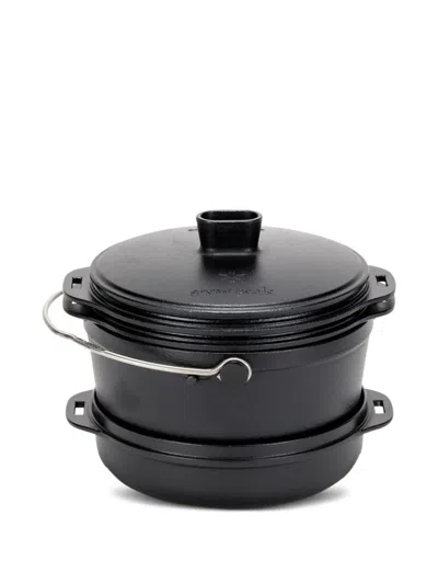 Snow Peak Cast Iron Duo Cookware Set In Black