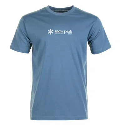 Snow Peak Center Logo T Shirt Blue In Multi