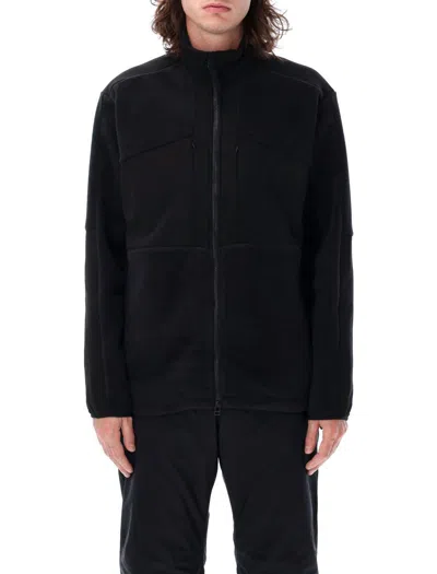 Snow Peak Double Face Fleece Hoodie In Black