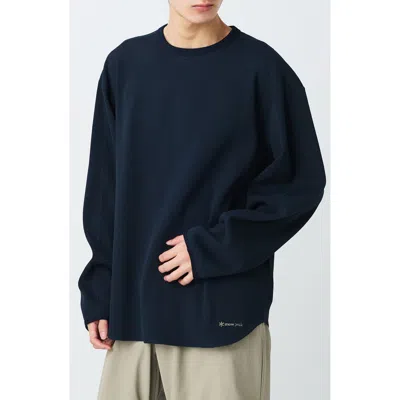 Snow Peak Dry Waffle Long Sleeve T-shirt In Blue