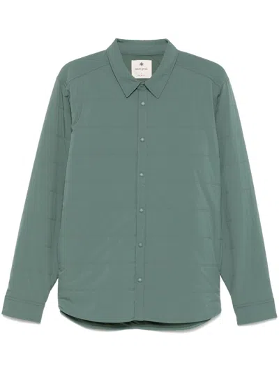 Snow Peak Flexible Insulated Shirt Jacket In Green