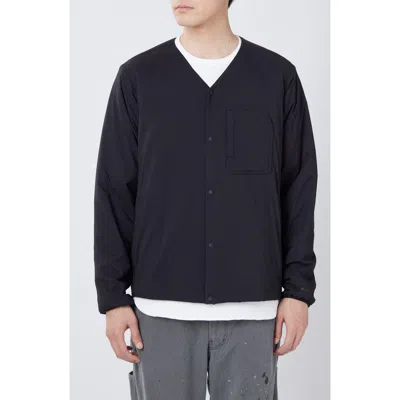 Snow Peak Flexible Insulated Water Repellent Cardigan Jacket In Black
