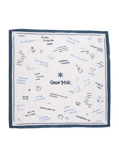 Pre-owned Snow Peak Graphic Print Scarf In Neutrals