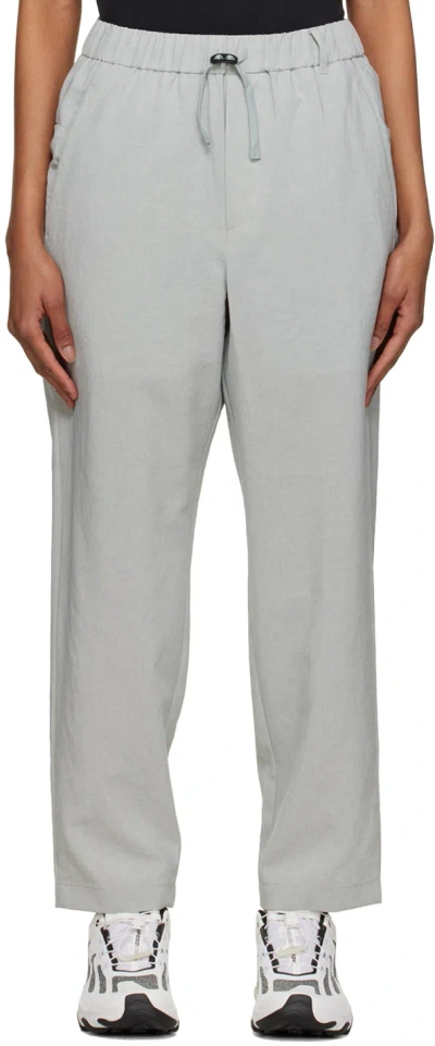 Snow Peak Gray Poplin Trousers In Lgy Light Grey