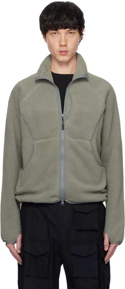 Snow Peak Gray Thermal Boa Fleece Jacket In Grey