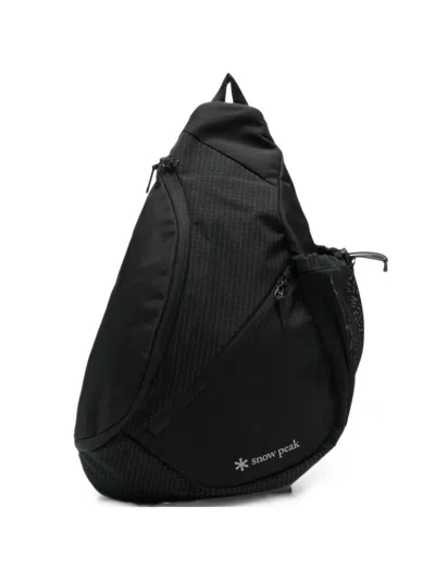 Snow Peak Grid-pattern Sling Bag In Black