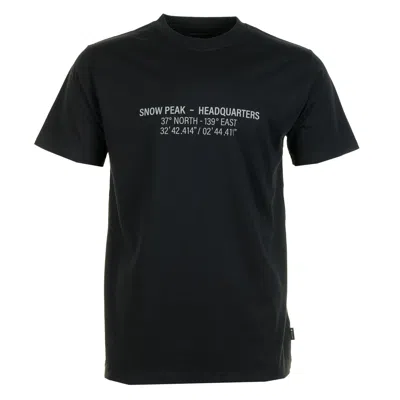 Snow Peak Hq Topographic Map T Shirt Black In Multi