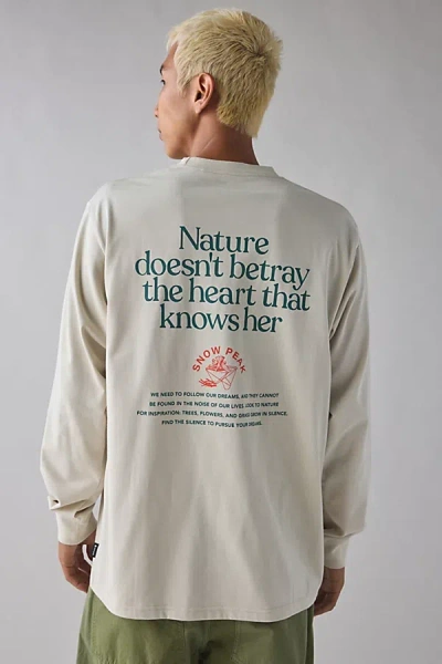 Snow Peak Living With Nature Graphic Long Sleeve Tee In Ivory, Men's At Urban Outfitters In Burgundy