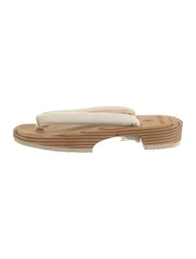 Pre-owned Snow Peak Patterned Flip Flops In Neutrals