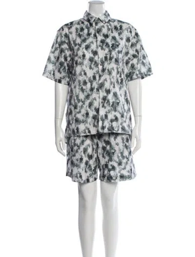 Pre-owned Snow Peak Patterned Short Set In White